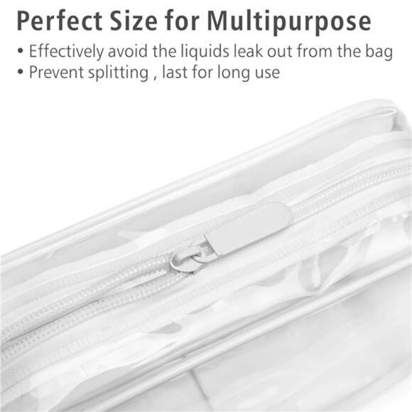 TSA Approved Clear Toiletry Bag Set Travel Makeup Cosmetic Pouch Carry On - Picture 5 of 7